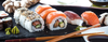 Sushi grade salmon and sashimi