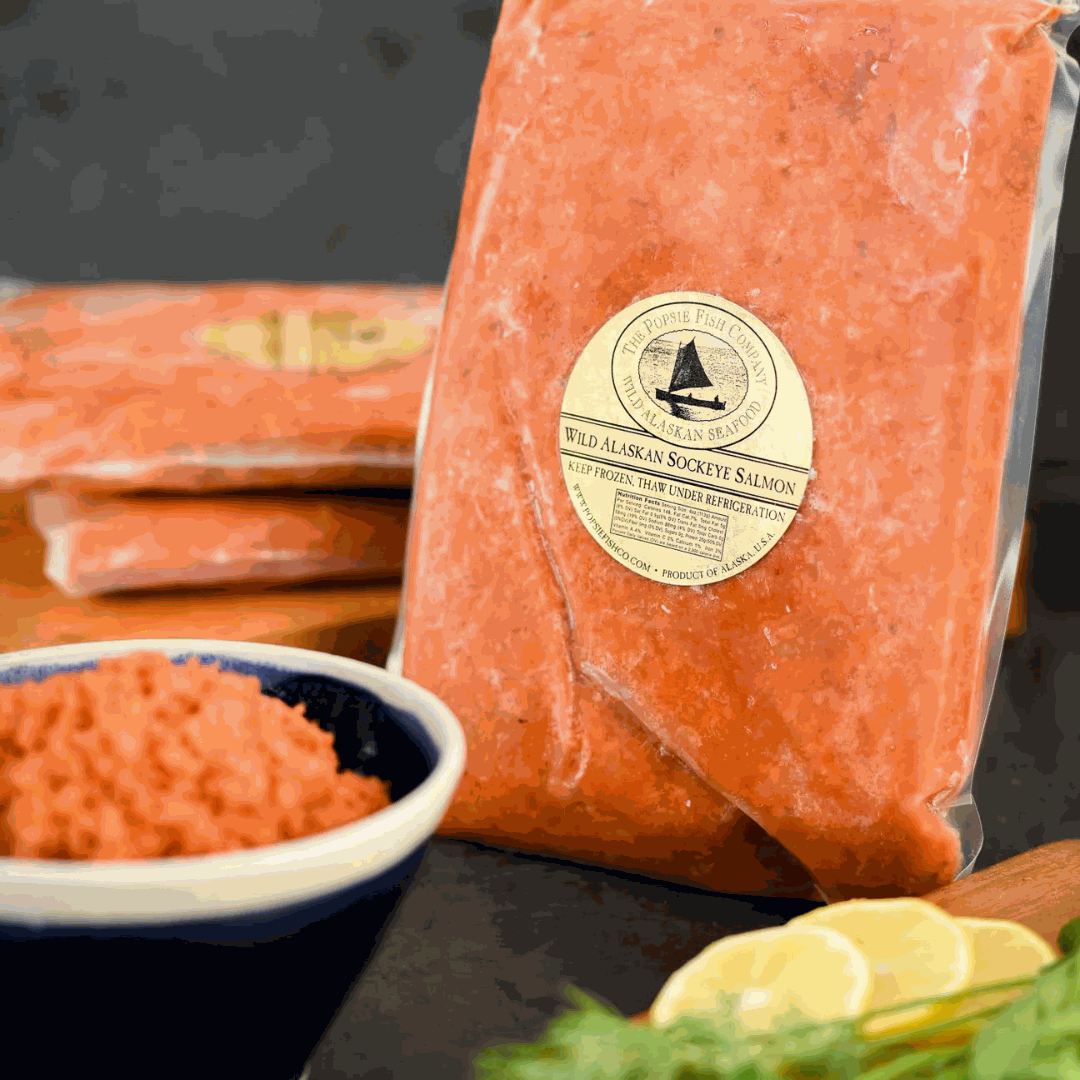 1 Pound Ground Alaskan Sockeye Salmon - Popsie Fish Co