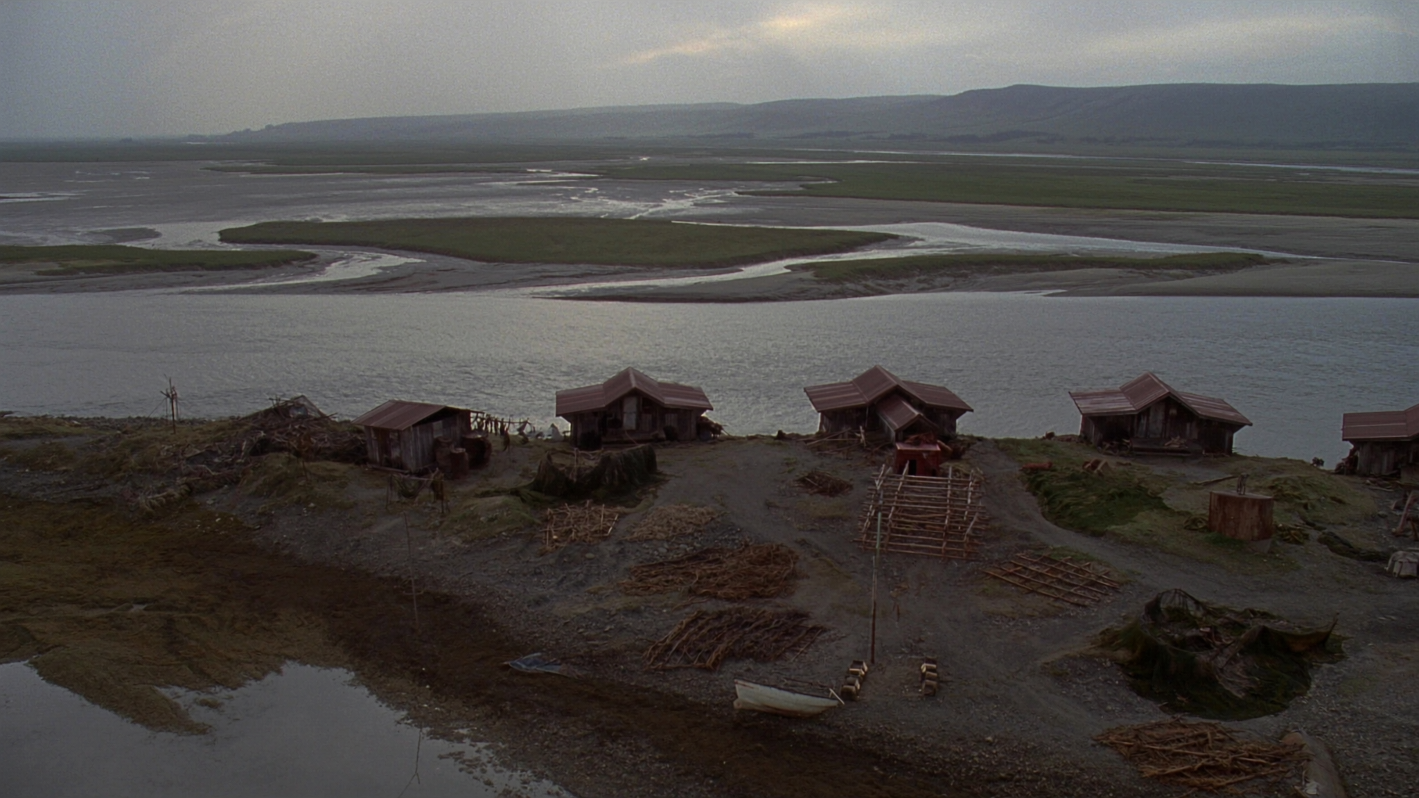 Aerial view of Egegik River fishing camp