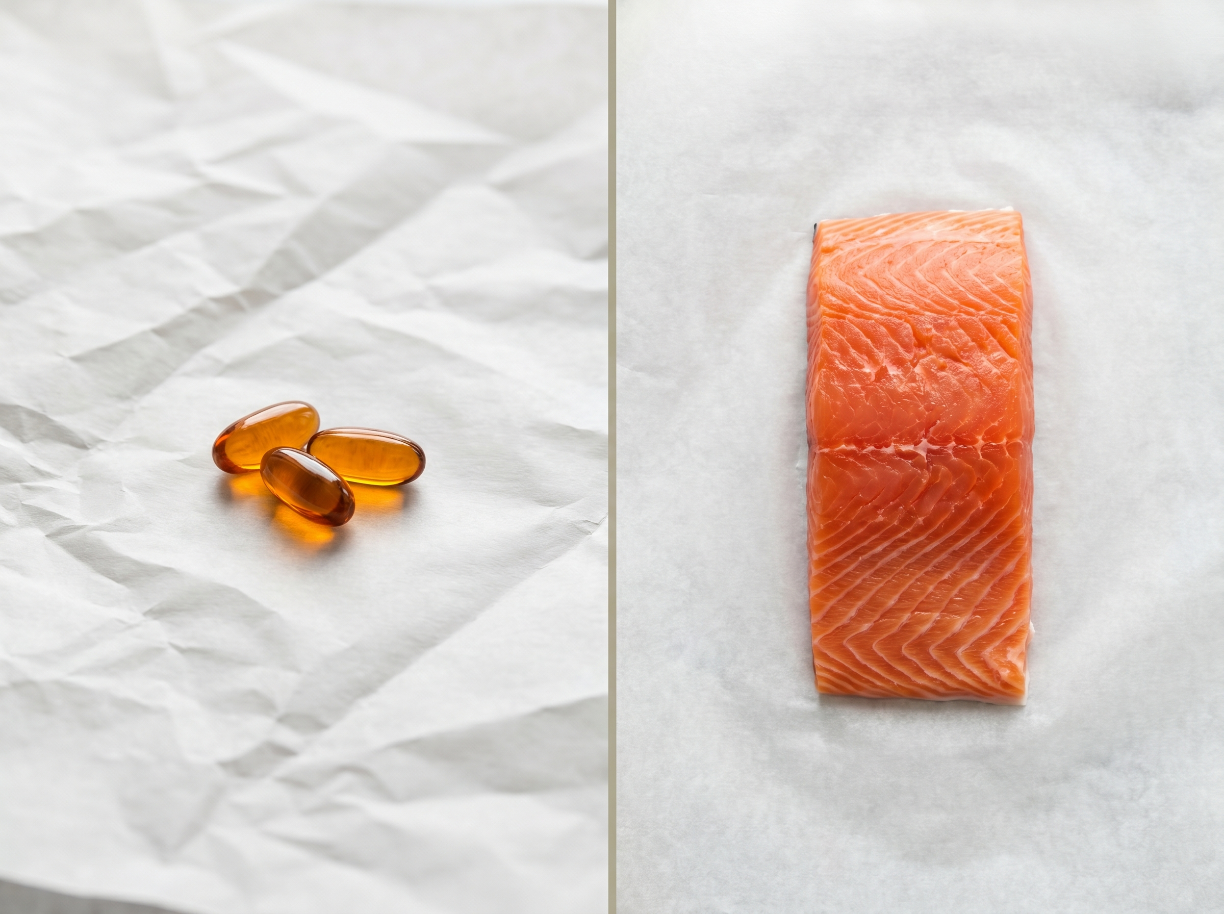 Fish oil supplements compared to whole salmon fillet