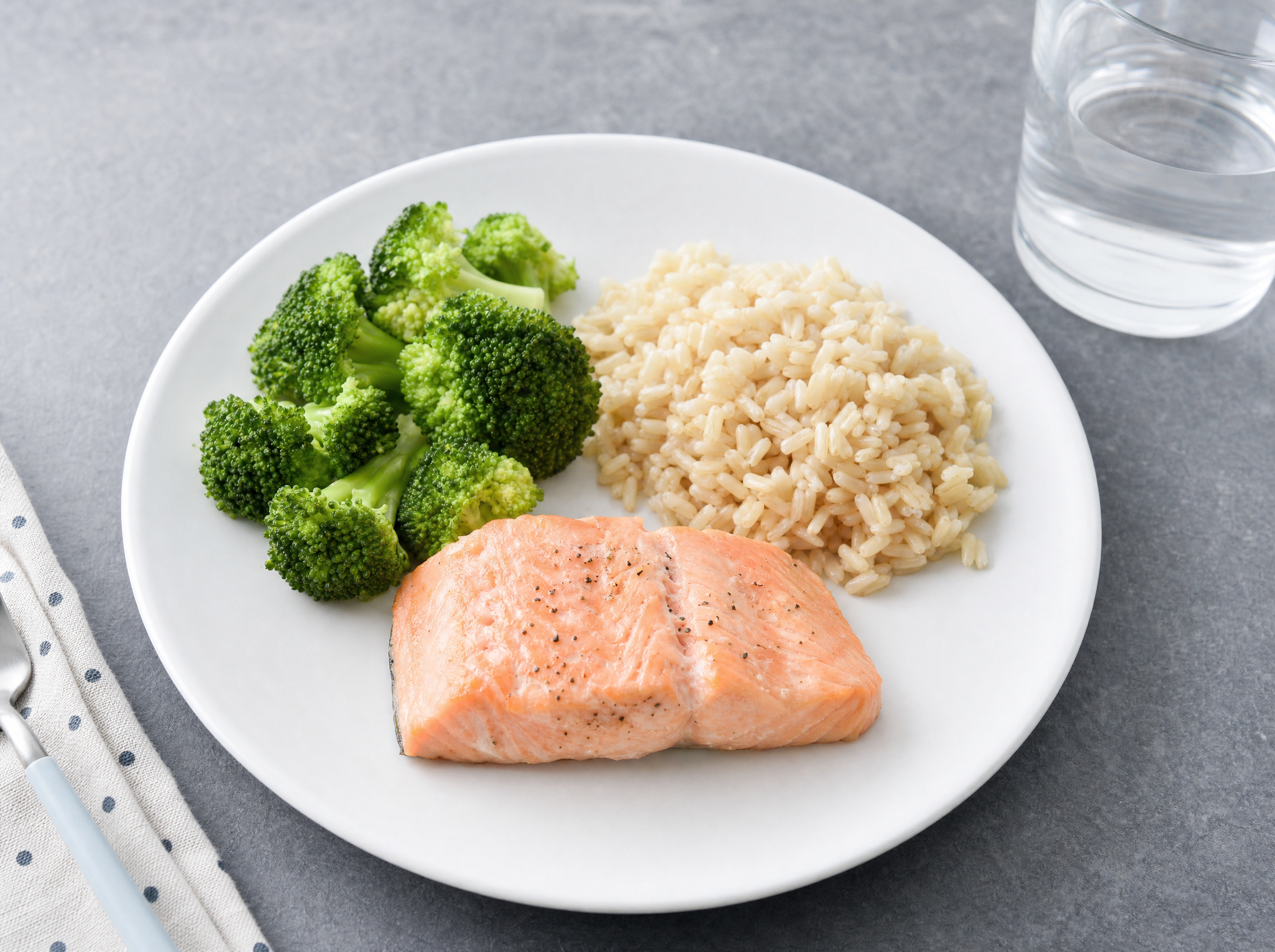 Pediatrician-approved salmon meal with broccoli and rice