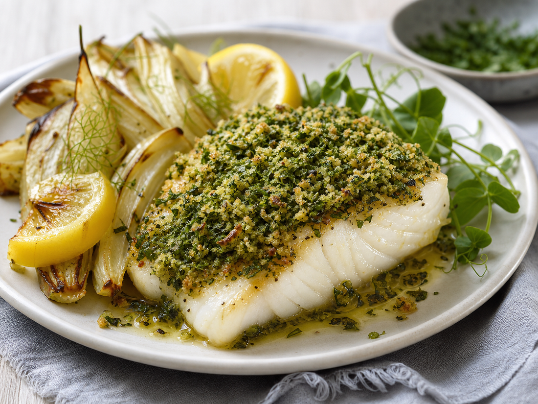 Baked Sablefish with Herb Crust