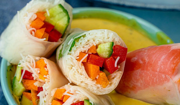 Wild Alaska Salmon Summer Rolls with Honey Mustard Sauce