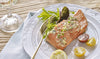Grilled salmon with butter