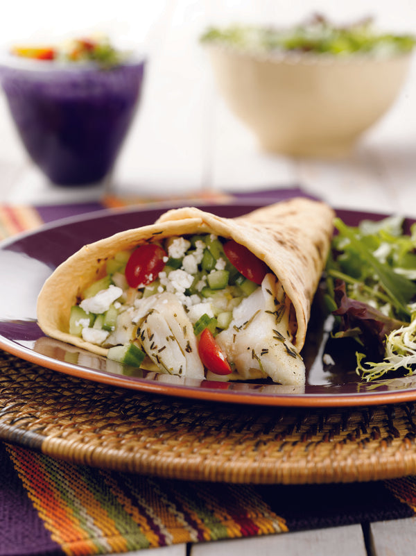 Alaska Halibut Tacos with Cucumber Salsa