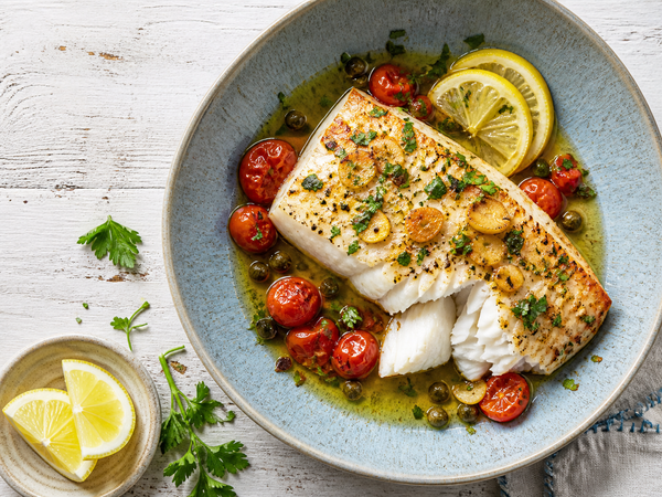 Air Fryer Halibut with Lemon Garlic