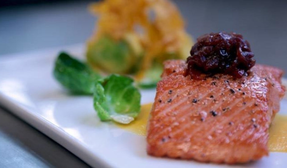 Sockeye wild salmon with cranberry-onion jam