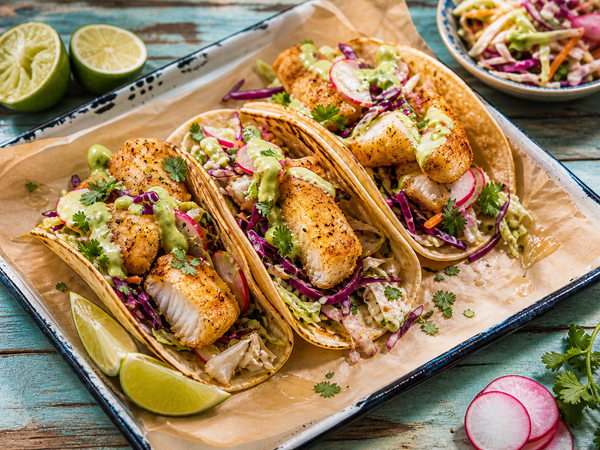 Halibut Fish Tacos with Slaw