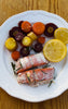 Easy salmon meal for one with garlic, rosemary, and lemon