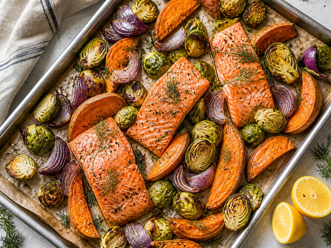 Whole30 Baked Salmon with Roasted Vegetables