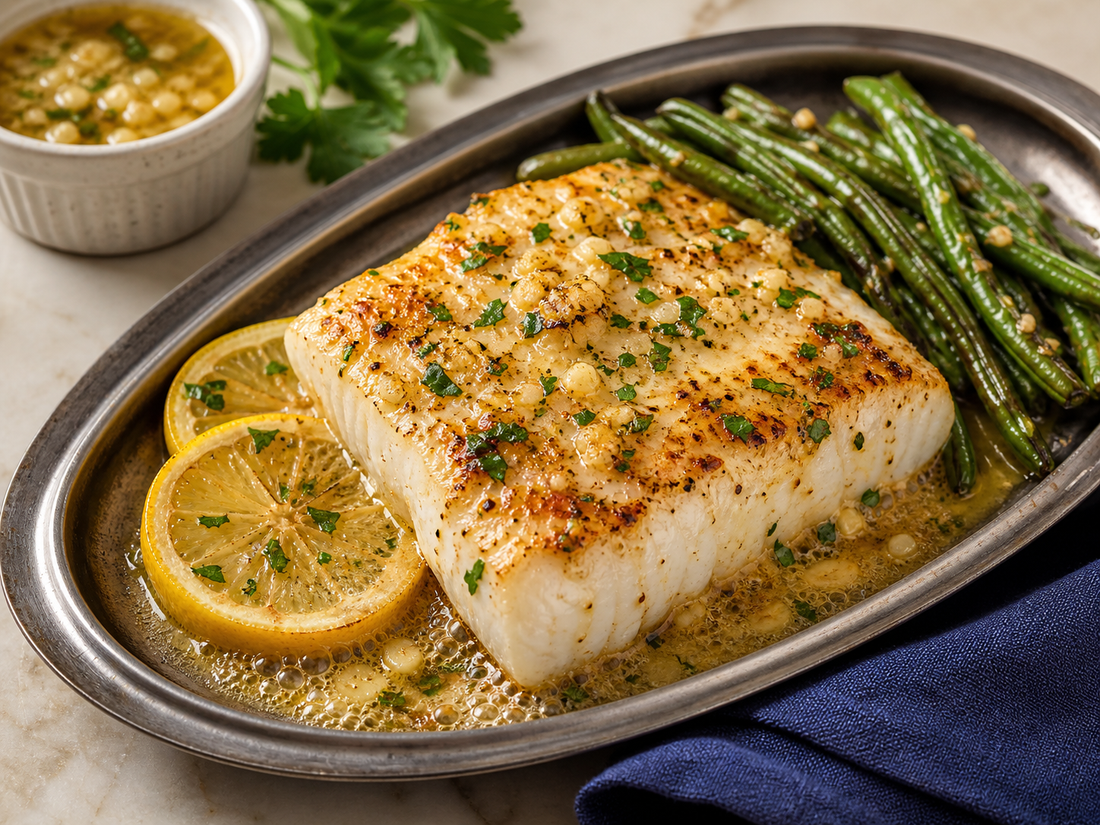 Broiled Halibut with Garlic Butter
