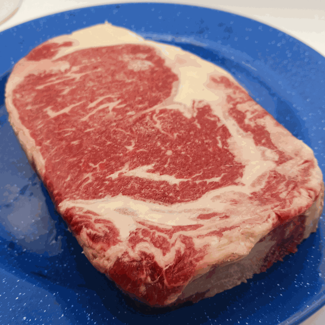 Ribeye and New York Strip Steaks, Grass-Fed, Antibiotic-Free, Sustainable