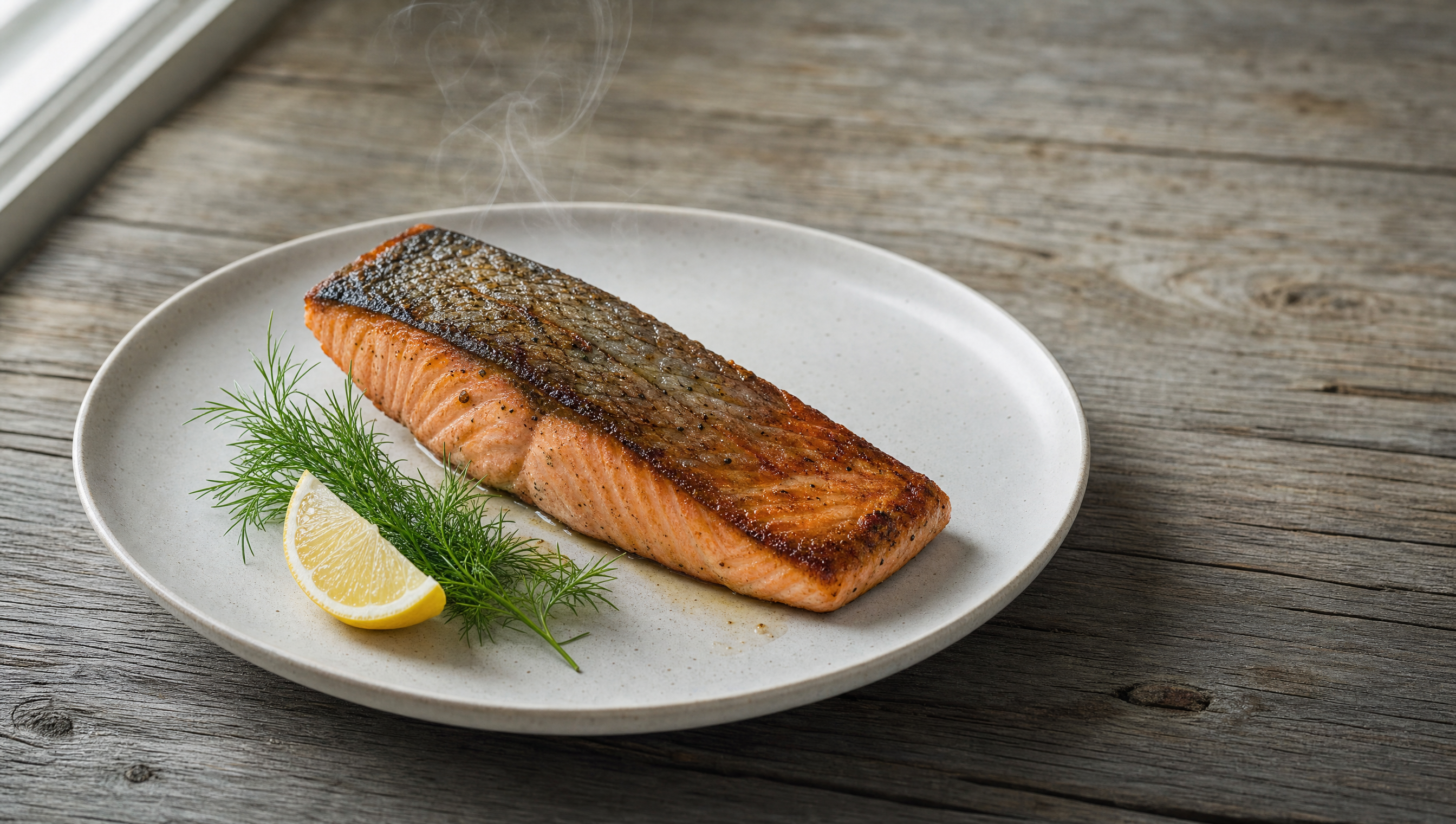 Pan-seared wild salmon with crispy skin